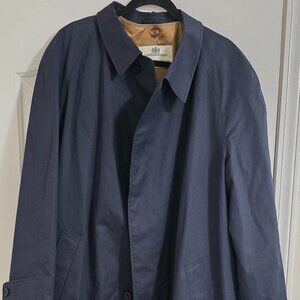 Vintage Aquascutum Men's single breasted Navy Overcoat (size L)